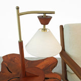 Dreamlight Table Lamp, Brown Solid Wood Base with Elegant Cone Linen Shade from Ashcroft Furniture - Luna Furniture