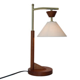 Dreamlight Table Lamp, Brown Solid Wood Base with Elegant Cone Linen Shade from Ashcroft Furniture - Luna Furniture