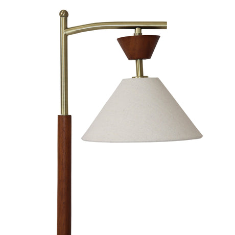 Dreamlight Table Lamp, Brown Solid Wood Base with Elegant Cone Linen Shade from Ashcroft Furniture - Luna Furniture