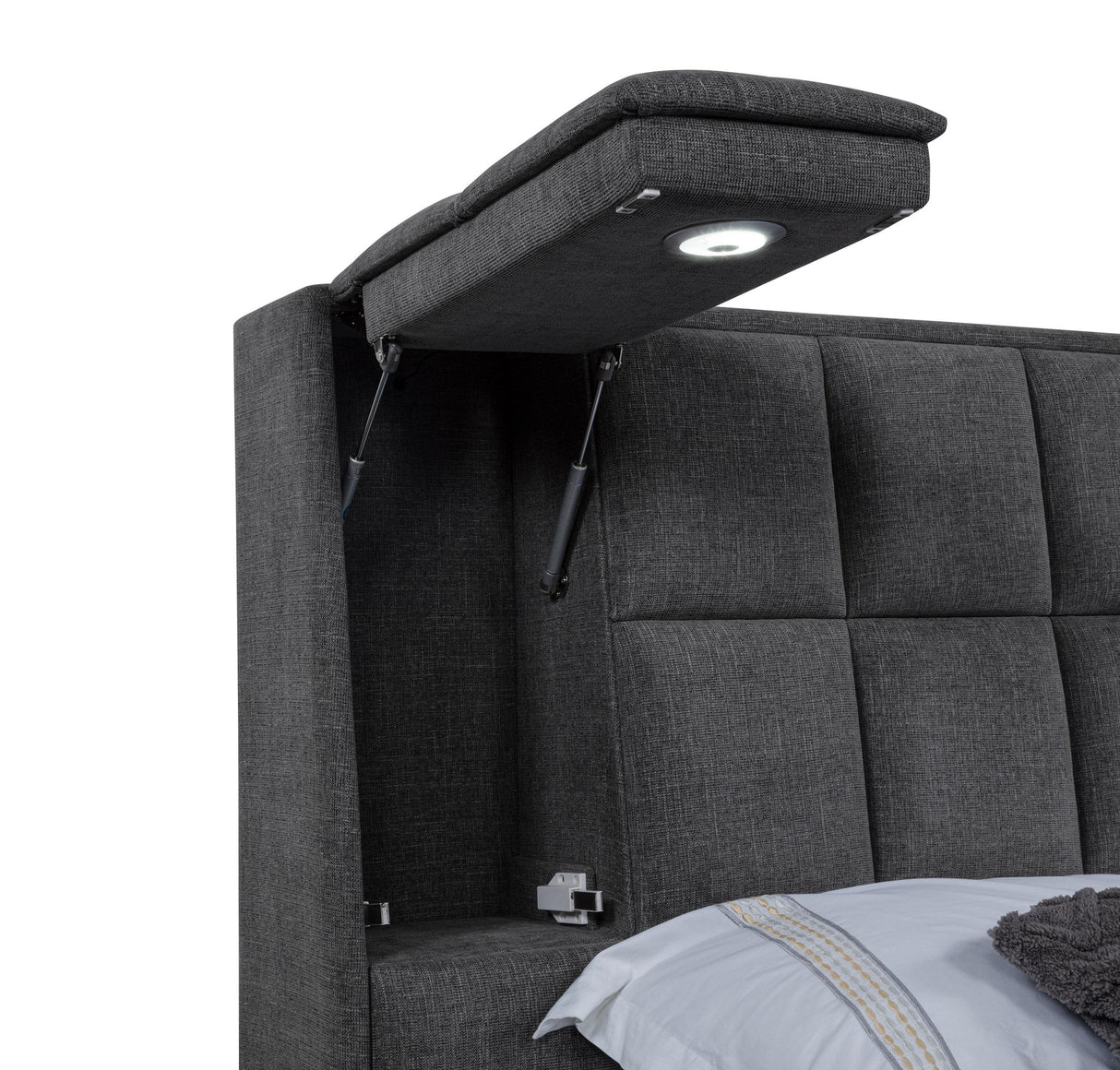 Dreux Gray Upholstered California King Panel Platform Bed from Coaster - Luna Furniture