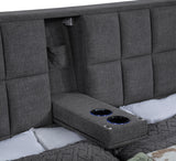 Dreux Gray Upholstered California King Panel Platform Bed from Coaster - Luna Furniture