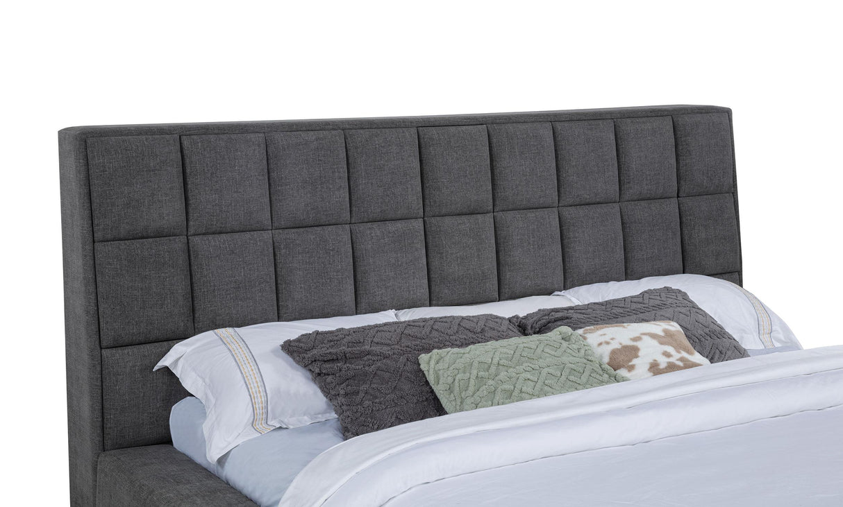 Dreux Gray Upholstered California King Panel Platform Bed from Coaster - Luna Furniture