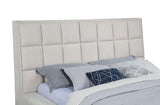 Dreux Cream Upholstered Queen Panel Platform Bed from Coaster - Luna Furniture