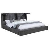 Dreux Gray Upholstered Queen Panel Platform Bed from Coaster - Luna Furniture