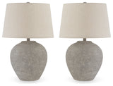 Dreward 2-Piece Table Lamp Set in Distressed Gray from Ashley - Luna Furniture