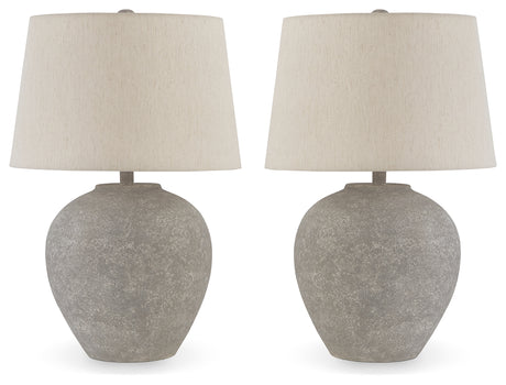 Dreward 2-Piece Table Lamp Set in Distressed Gray from Ashley - Luna Furniture