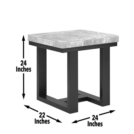 Lucca Gray Marble End Table from Steve Silver - Luna Furniture