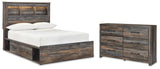 Drystan Full Bookcase Bed with 2 Storage Drawers with Dresser in Multi from Ashley - Luna Furniture
