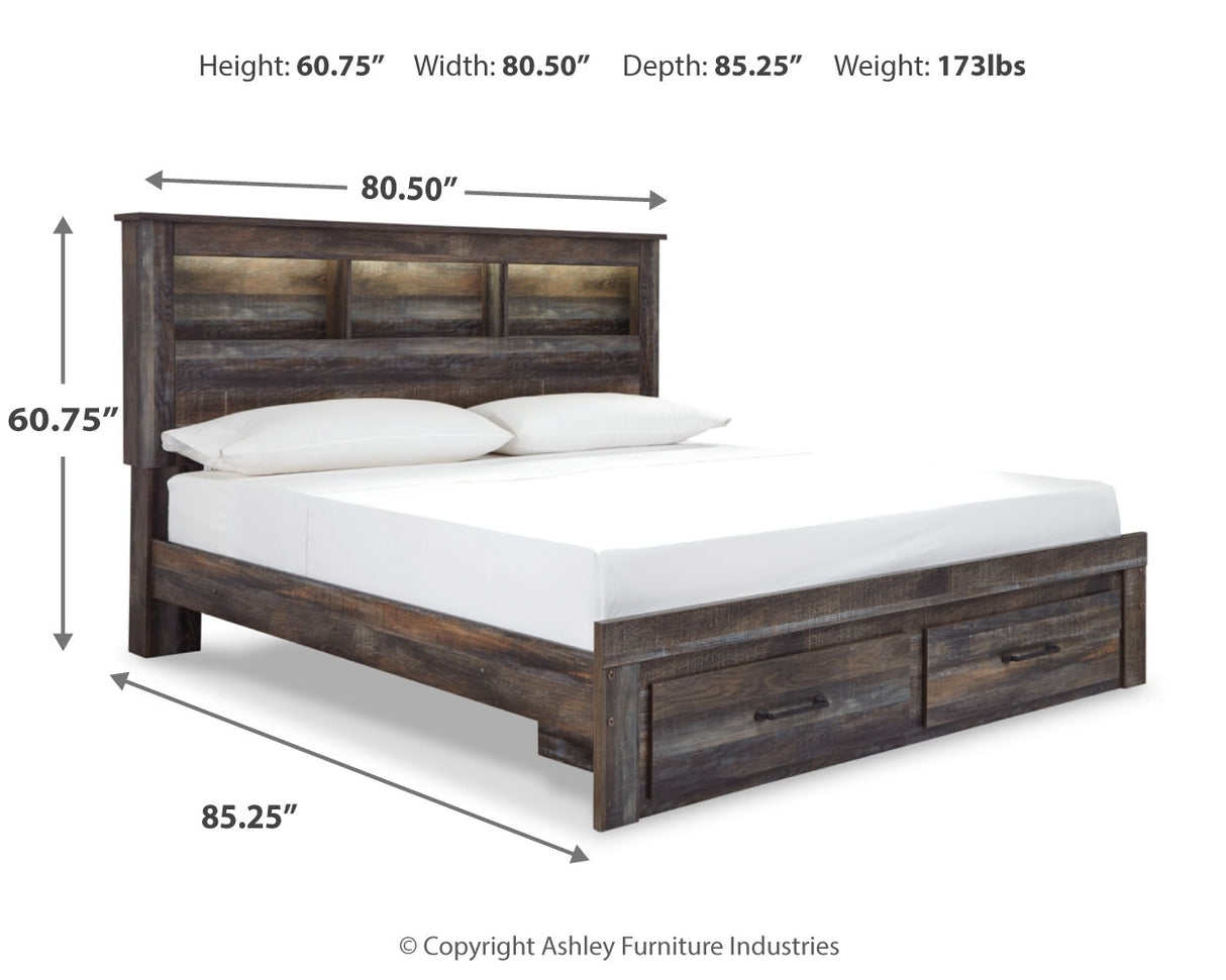Drystan King Bookcase Storage Bed, Dresser and Chest from Ashley - Luna Furniture