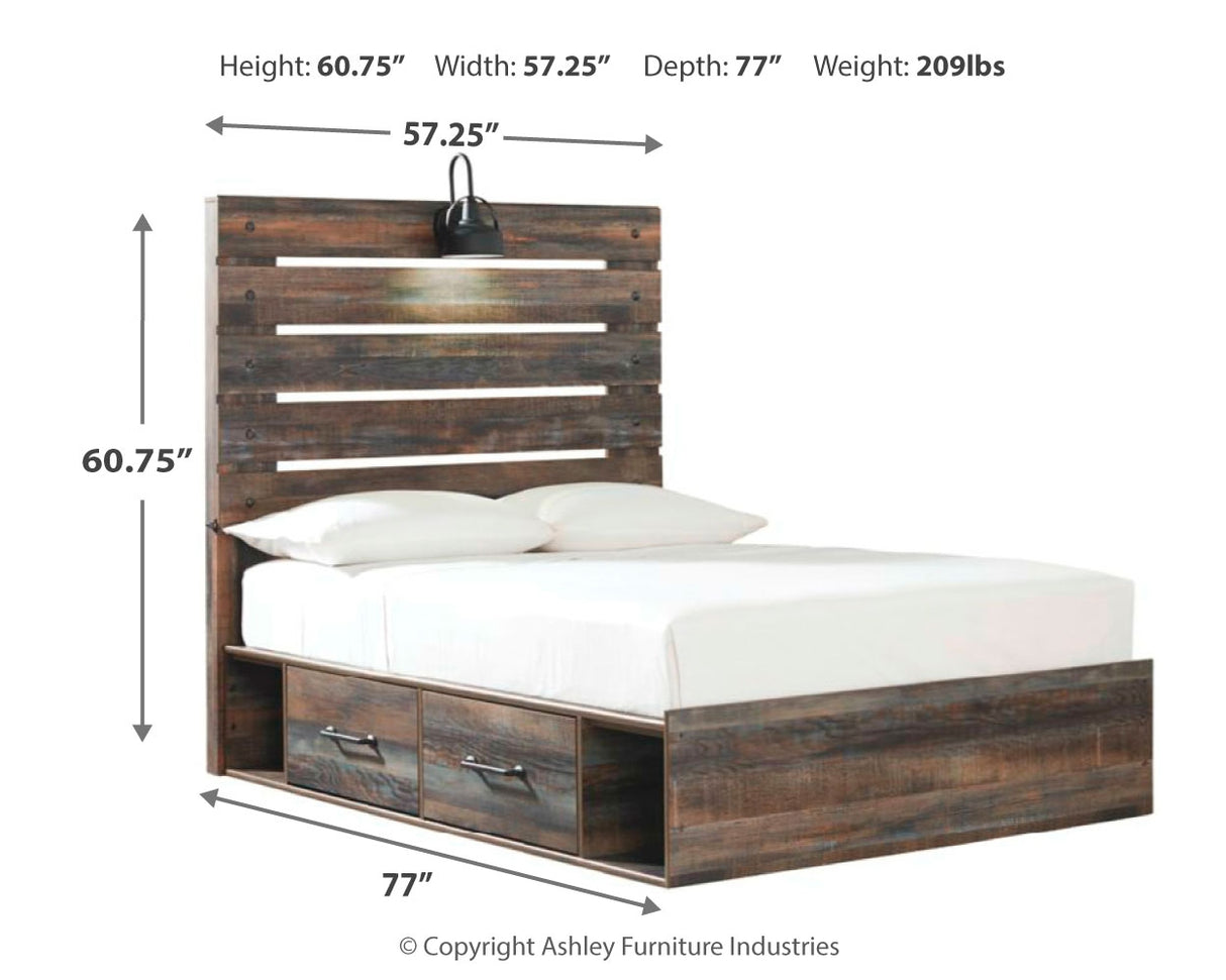 Drystan Multi Full Panel Bed and 2 Nightstands from Ashley - Luna Furniture