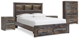 Drystan Multi Queen Bookcase Storage Bed, Chest and 2 Nightstands from Ashley - Luna Furniture
