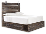 Drystan Multi Queen Panel Storage Bed and 2 Nightstands from Ashley - Luna Furniture