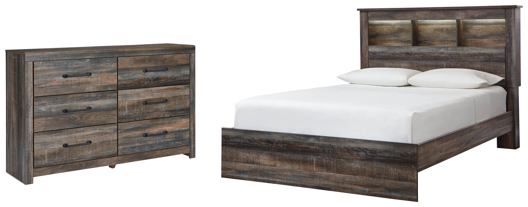 Drystan Queen Bookcase Bed with Dresser in Multi from Ashley - Luna Furniture