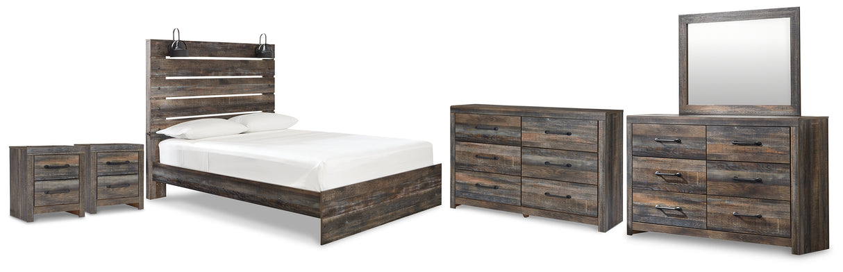 Drystan Queen Panel Bed, 2 Dressers, Mirror and 2 Nightstands from Ashley Furniture - Luna Furniture