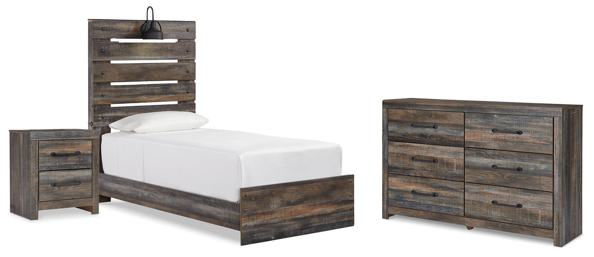 Drystan Twin Panel Bed with Dresser and Nightstand in Multi from Ashley - Luna Furniture
