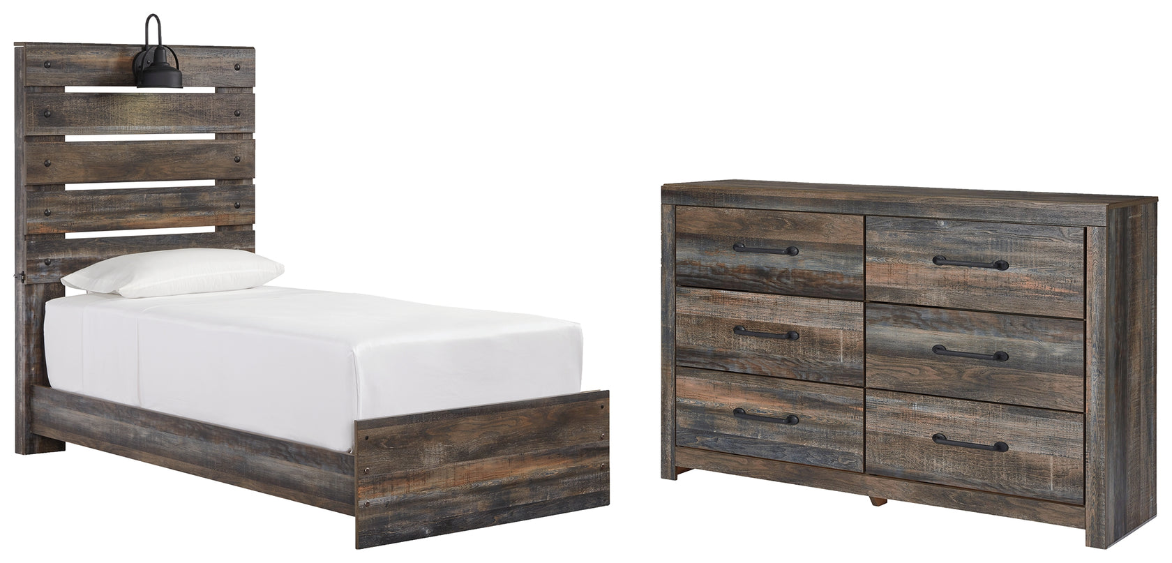 Drystan Twin Panel Bed with Dresser in Multi from Ashley - Luna Furniture