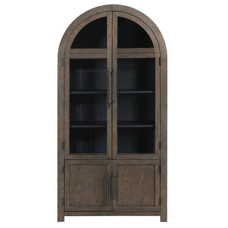 Burlington Cocoa Curio with Black Interior from Steve Silver - Luna Furniture