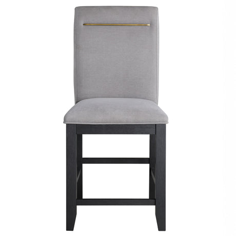 Yves Charcoal/Gray Upholstered 24″ Counter Stool, Set of 2 from Steve Silver - Luna Furniture