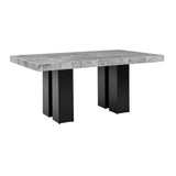 Camila Blue/Espresso 9-Piece Rectangle Gray Marble Top Dining Set from Steve Silver - Luna Furniture