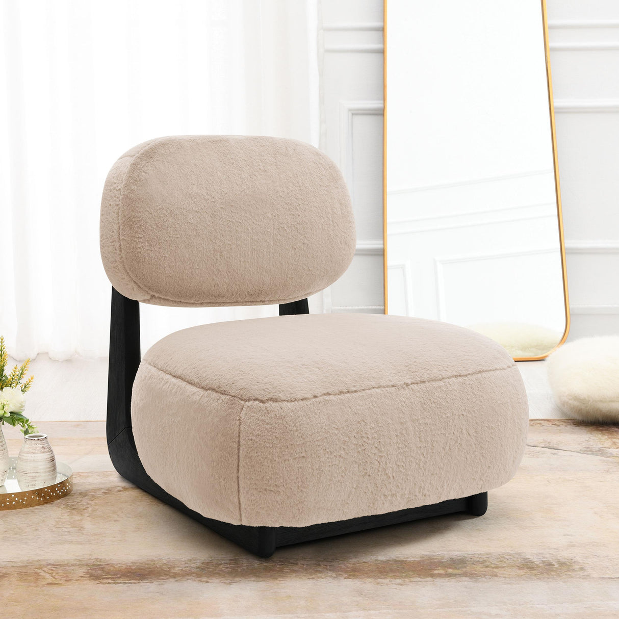 Duffie Camel Upholstered Armless Accent Chair from Coaster - Luna Furniture
