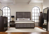 Durango Smoked Peppercorn/Gray Upholstered Panel Bedroom Set