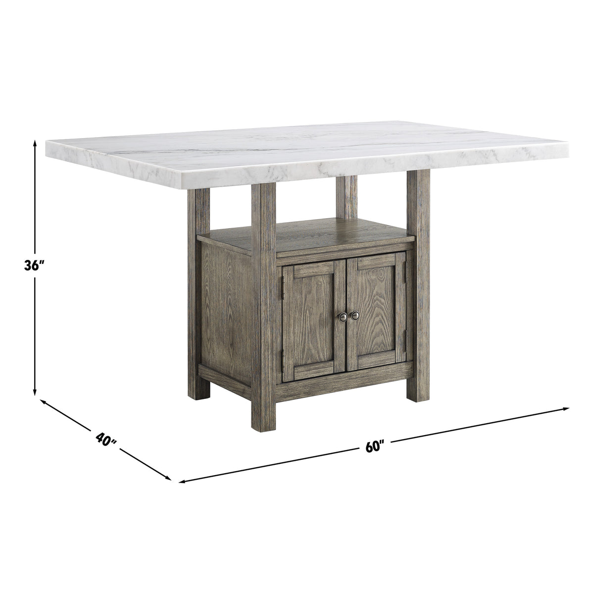 Grayson White Marble Counter Height Dining Table from Steve Silver - Luna Furniture