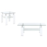 Dyer White 2-Piece Rectangular Coffee and End Table Set from Coaster - Luna Furniture
