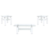 Dyer White 3-Piece Rectangular Coffee and End Table Set from Coaster - Luna Furniture