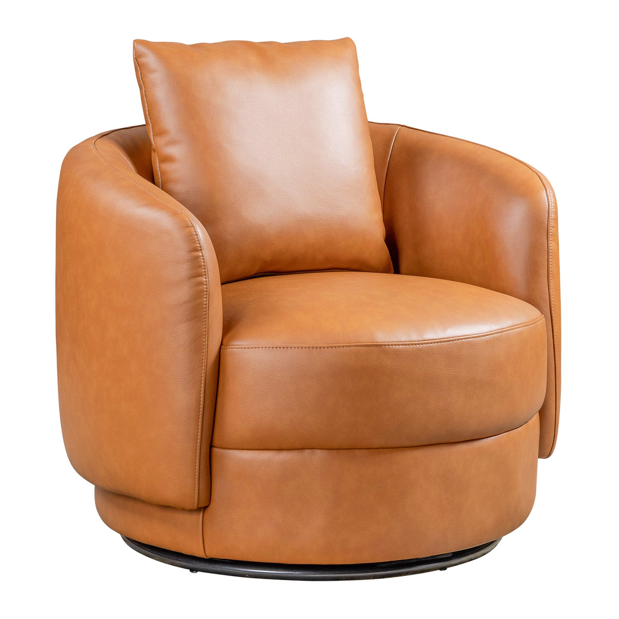 Dylan Cognac Leather Swivel Chair from Midinmod - Luna Furniture