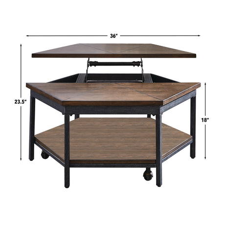 Ultimo Hexagon Lift-Top Cocktail Table w/Casters from Steve Silver - Luna Furniture