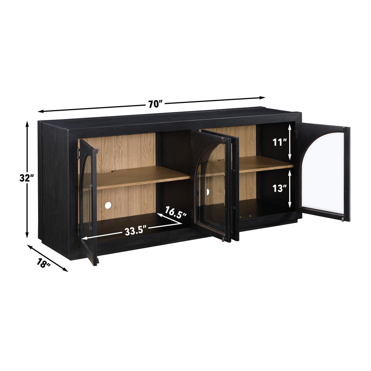 Magnolia Cathedral Doored Server, Black from Steve Silver - Luna Furniture