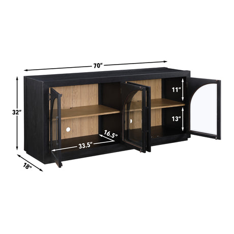Magnolia Cathedral Doored Server, Black from Steve Silver - Luna Furniture