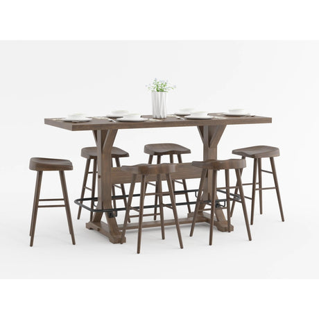 Oliver Brown 7-Piece Counter Height Set from Homelegance - Luna Furniture