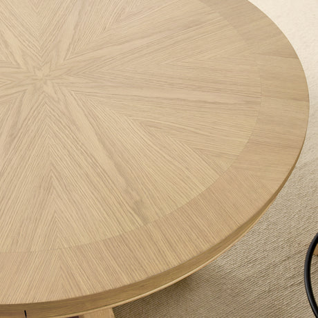 Rylie 48-inch Round Counter Dining Table with 4 Drawers, Natural Finish from Steve Silver - Luna Furniture