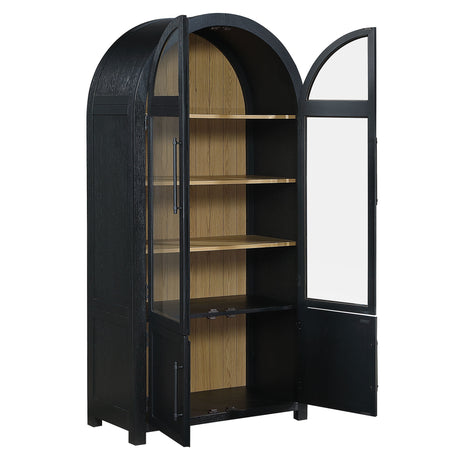 Magnolia Black Curio with Weathered Sand Interior from Steve Silver - Luna Furniture