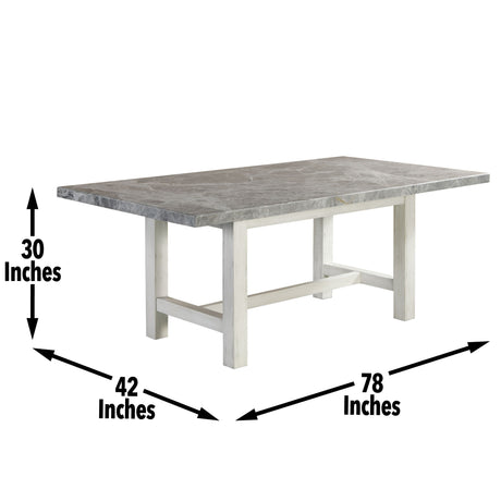 Canova 78-inch Gray Marble Top Dining Table from Steve Silver - Luna Furniture