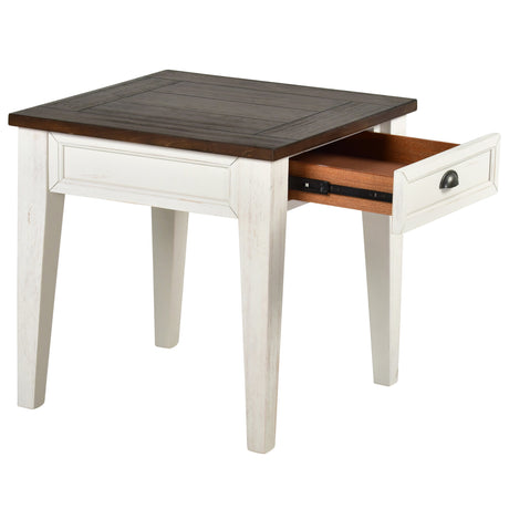 Cayla End Table, Dark Oak/White from Steve Silver - Luna Furniture