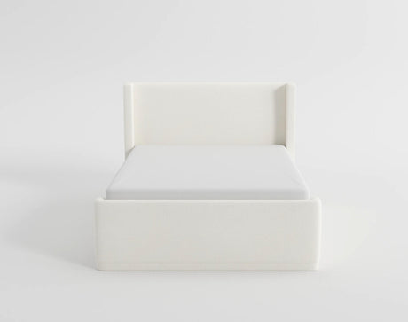 Carmel Beige Queen Upholstered Platform Bed from Homelegance - Luna Furniture