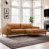 Easley Tan Vegan Leather Wide-Arm Chaise Sectional Sofa from Midinmod - Luna Furniture