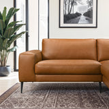 Easley Tan Vegan Leather Wide-Arm Chaise Sectional Sofa from Midinmod - Luna Furniture