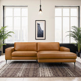 Easley Tan Vegan Leather Wide-Arm Chaise Sectional Sofa from Midinmod - Luna Furniture