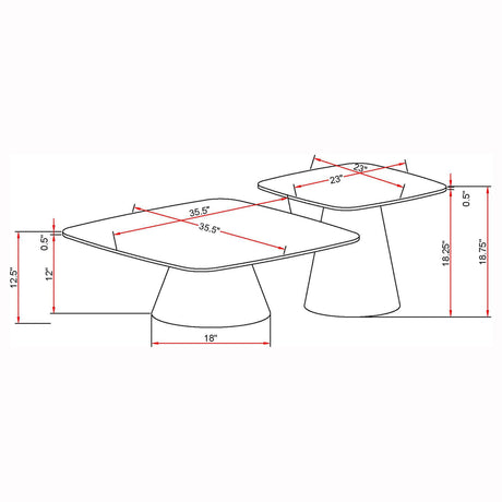 Eason Concrete and Black 2-Piece Cocktail Coffee Table Set from Coaster - Luna Furniture
