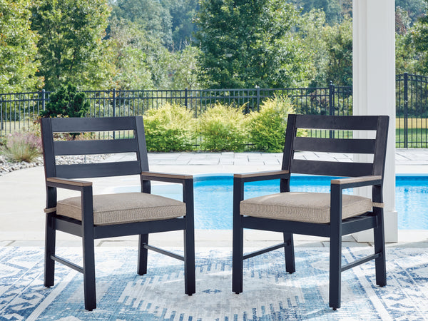 East Beach Blue Outdoor Arm Chair with Cushion (Set of 2)