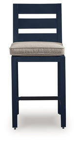 East Beach Blue Outdoor Counter Height Bar Stool (Set of 2) from Ashley - Luna Furniture