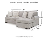 Eastonbridge Sofa Chaise, Chair, and Ottoman in Shadow from Ashley - Luna Furniture