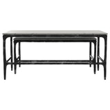 Ebby White 2-Piece Genuine Marble Top Nesting Coffee Tables from Coaster - Luna Furniture