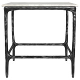 Ebby White Square Genuine Marble Top Metal End Table from Coaster - Luna Furniture
