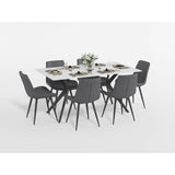 Brixley Black/White Sintered Stone-Top 63" Dining Table from Homelegance - Luna Furniture
