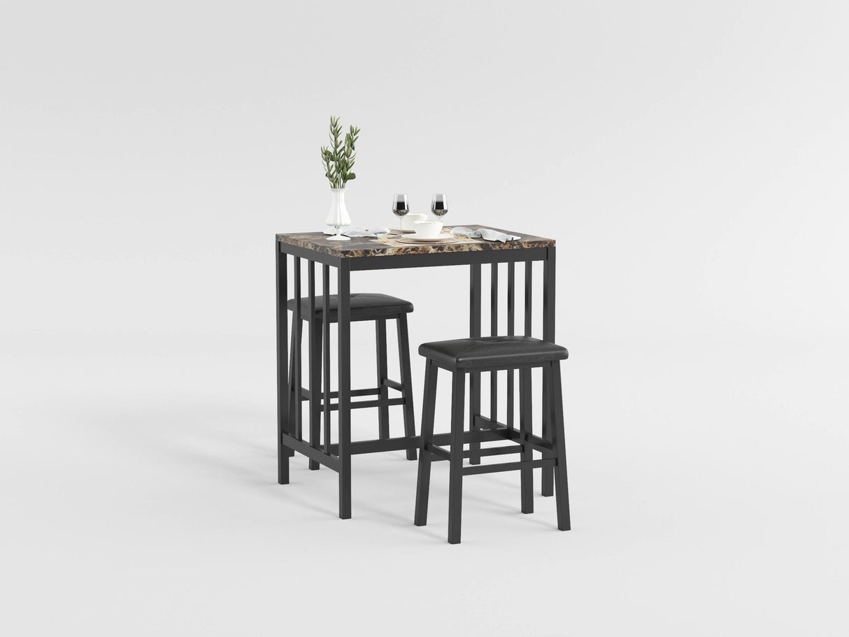 Edgar Faux Marble 3-Piece Counter Height Set from Homelegance - Luna Furniture