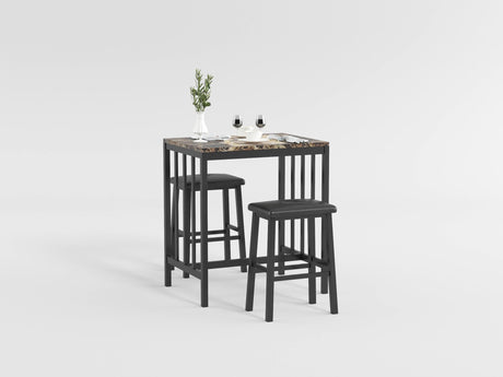 Edgar Faux Marble 3-Piece Counter Height Set from Homelegance - Luna Furniture